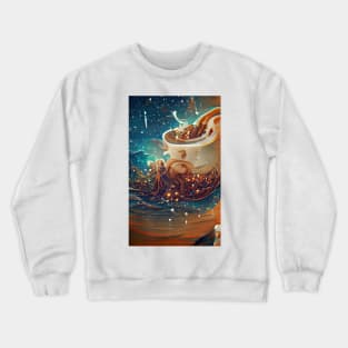 The Coffee Starry Teal ocean| starry night Crewneck Sweatshirt